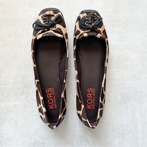 KORS Michael Kors Rory Calf Hair Giraffe Print Ballet Flats